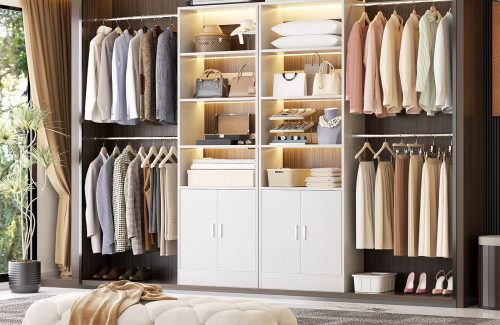 imgi_220_Aheaplus-96-inch-Closet-System-8FT-Closet-Organizer-System-Hanging-Rods-Heavy-Duty-Clothing-Rack-Cabinet-Walk-Mounted-Closet-System-Built-In-Clothes_db78